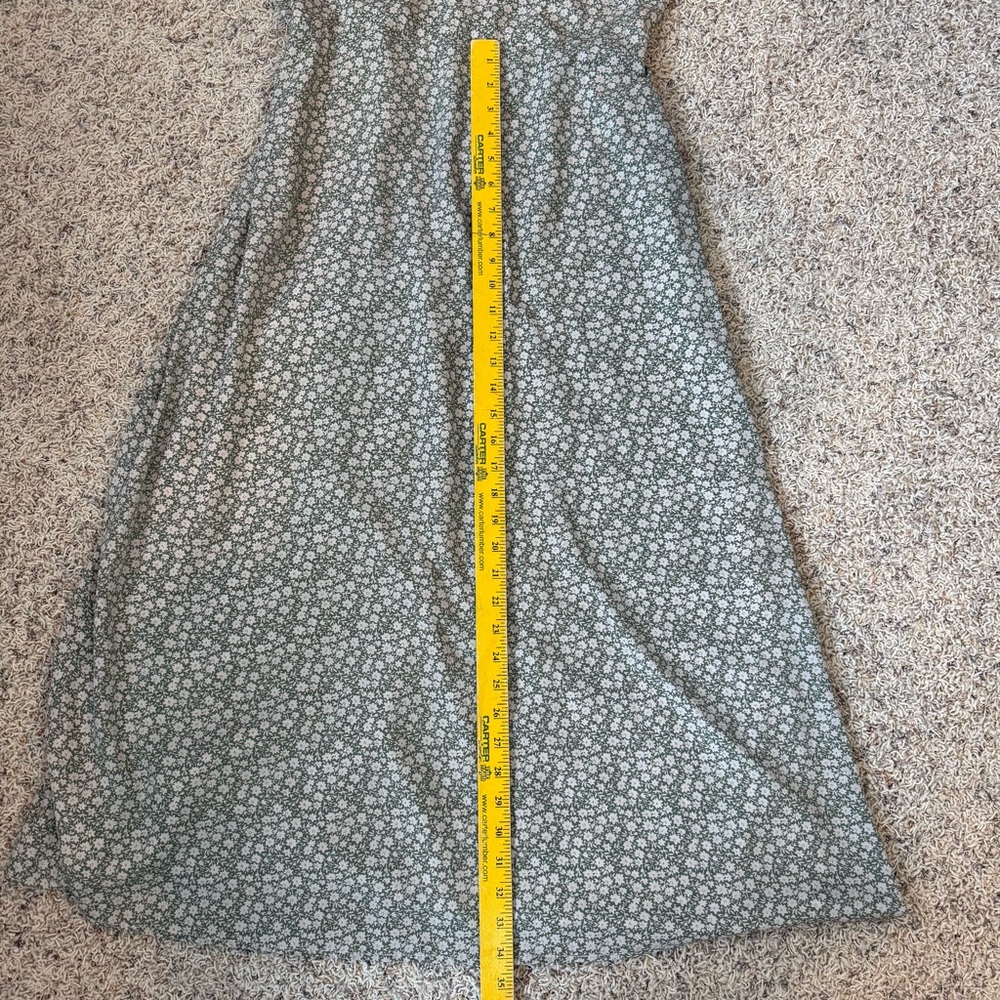 Lulus X Lush Times With You Sage Green Floral Print Puff Sleeve Midi Dress Large - Picture 11 of 15